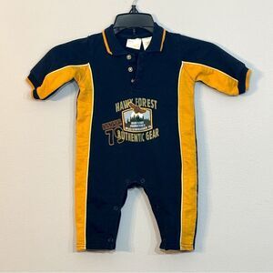Baby Connection | Baby Boys Navy Blue Gold Long Sleeve Romper 3-6 Months